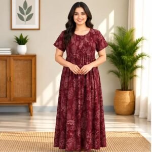 Berry Floral Smocked Nighty